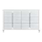 63" Gray Wood Six Drawer Double Dresser