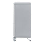 63" Silver Wood Six Drawer Double Dresser