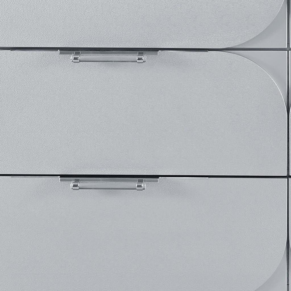 63" Silver Wood Six Drawer Double Dresser