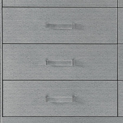 62" Silver Wood Six Drawer Double Dresser
