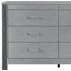 62" Silver Wood Six Drawer Double Dresser
