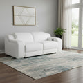76" White and Silver Italian Leather Power Reclining Loveseat