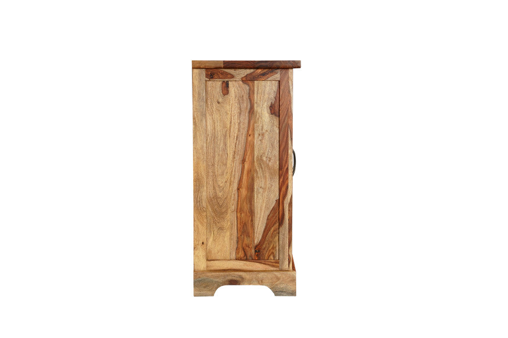 72" Brown Solid Wood Live Edge Sideboard with Six Doors