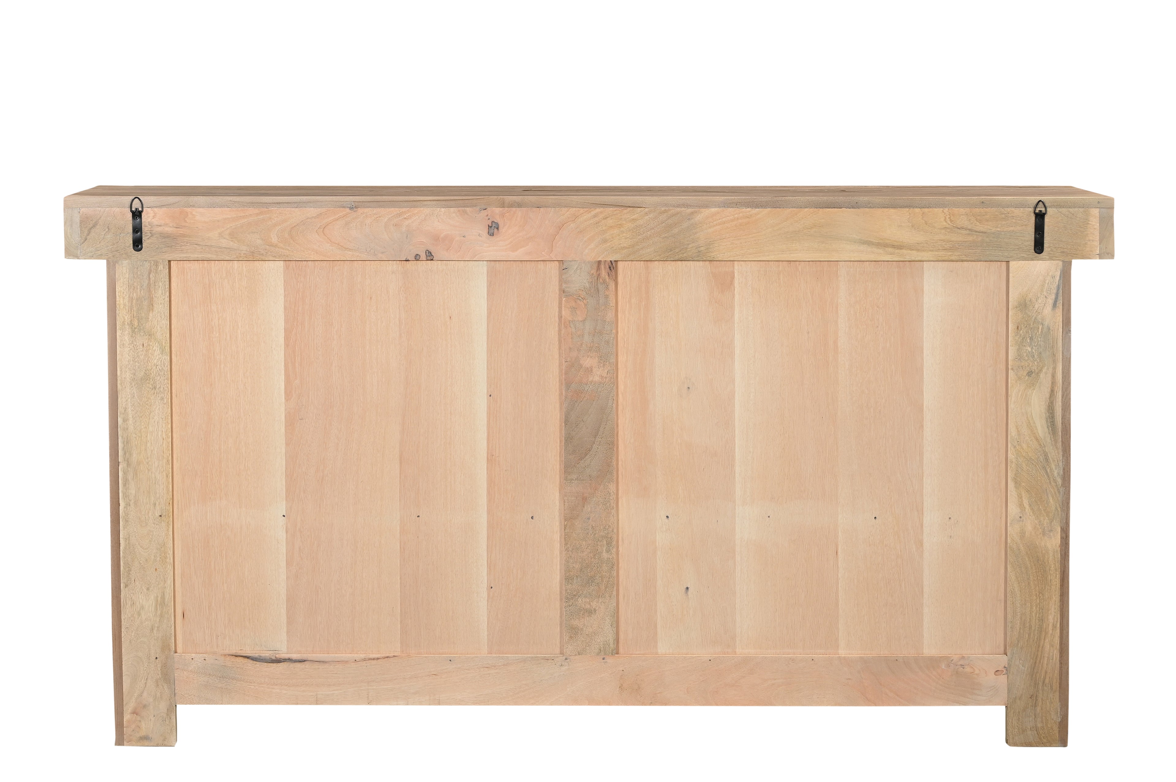 72" Natural Solid Wood Three Drawer Sideboard with Five Doors