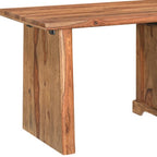 54" Brown Solid Wood Writing Desk and Bookshelf Set With Three Drawers