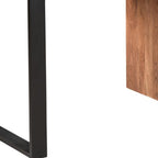 54" Brown and Black Solid Wood and Metal Writing Desk and Bookshelf Set With Three Drawers