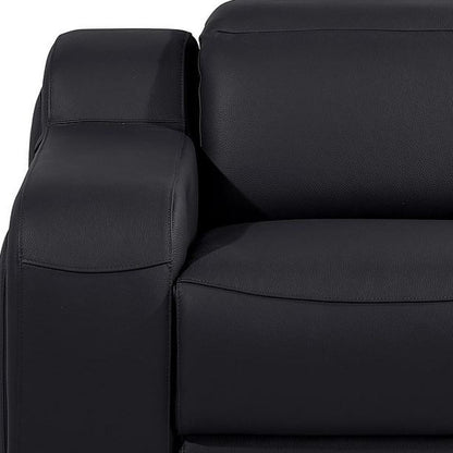 41" Black Italian Leather Wall Hugger Recliner With USB