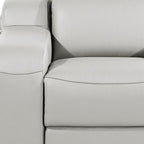 41" Light Gray Italian Leather Wall Hugger Recliner With USB