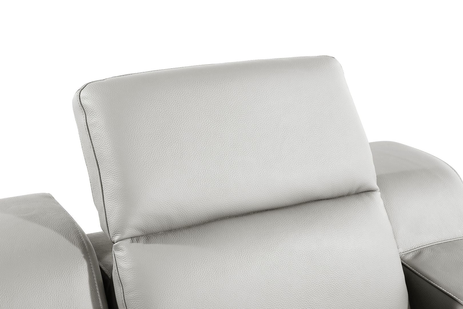 41" Light Gray Italian Leather Wall Hugger Recliner With USB