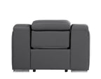 41" Dark Gray Italian Leather Wall Hugger Recliner With USB
