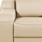 41" Beige Italian Leather Wall Hugger Recliner With USB