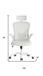 White and Black Adjustable Height Swivel Rolling Office Chair