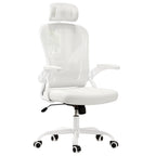 White and Black Adjustable Height Swivel Rolling Office Chair