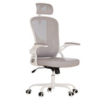 Gray White and Black Adjustable Height Swivel Rolling Office Chair