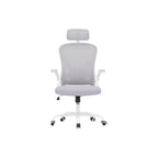 Gray White and Black Adjustable Height Swivel Rolling Office Chair