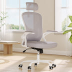 Gray White and Black Adjustable Height Swivel Rolling Office Chair