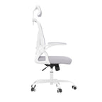 Gray White and Black Adjustable Height Swivel Rolling Office Chair