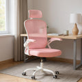 Pink White and Black Adjustable Height Swivel Rolling Office Chair