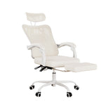 White and Black Adjustable Height Swivel Rolling Office Chair