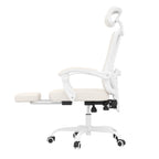 White and Black Adjustable Height Swivel Rolling Office Chair