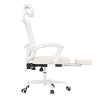 White and Black Adjustable Height Swivel Rolling Office Chair
