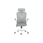 Gray White and Black Adjustable Height Swivel Rolling Office Chair