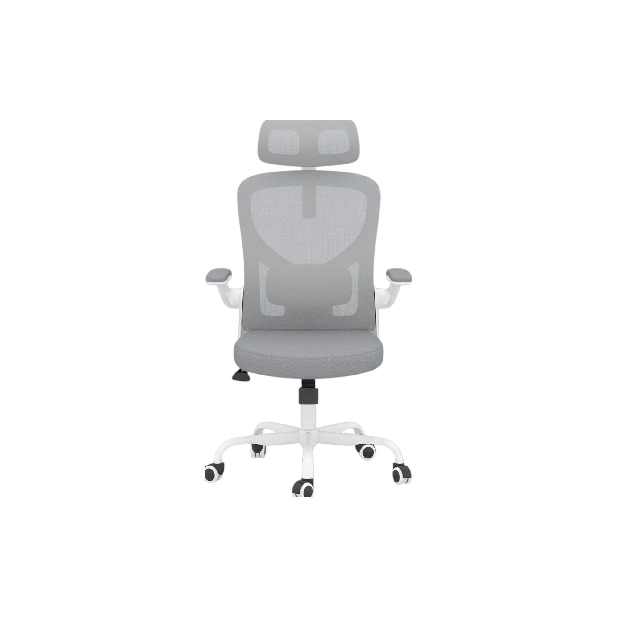 Gray White and Black Adjustable Height Swivel Rolling Office Chair