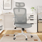 Gray White and Black Adjustable Height Swivel Rolling Office Chair