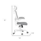 Gray White and Black Adjustable Height Swivel Rolling Office Chair