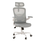 Gray White and Black Adjustable Height Swivel Rolling Office Chair