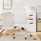 White and Black Adjustable Height Swivel Rolling Office Chair