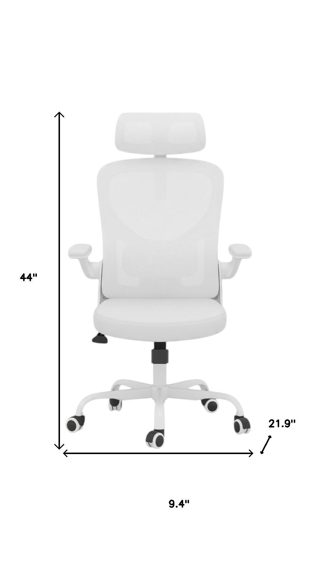 White and Black Adjustable Height Swivel Rolling Office Chair