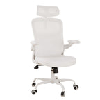 White and Black Adjustable Height Swivel Rolling Office Chair