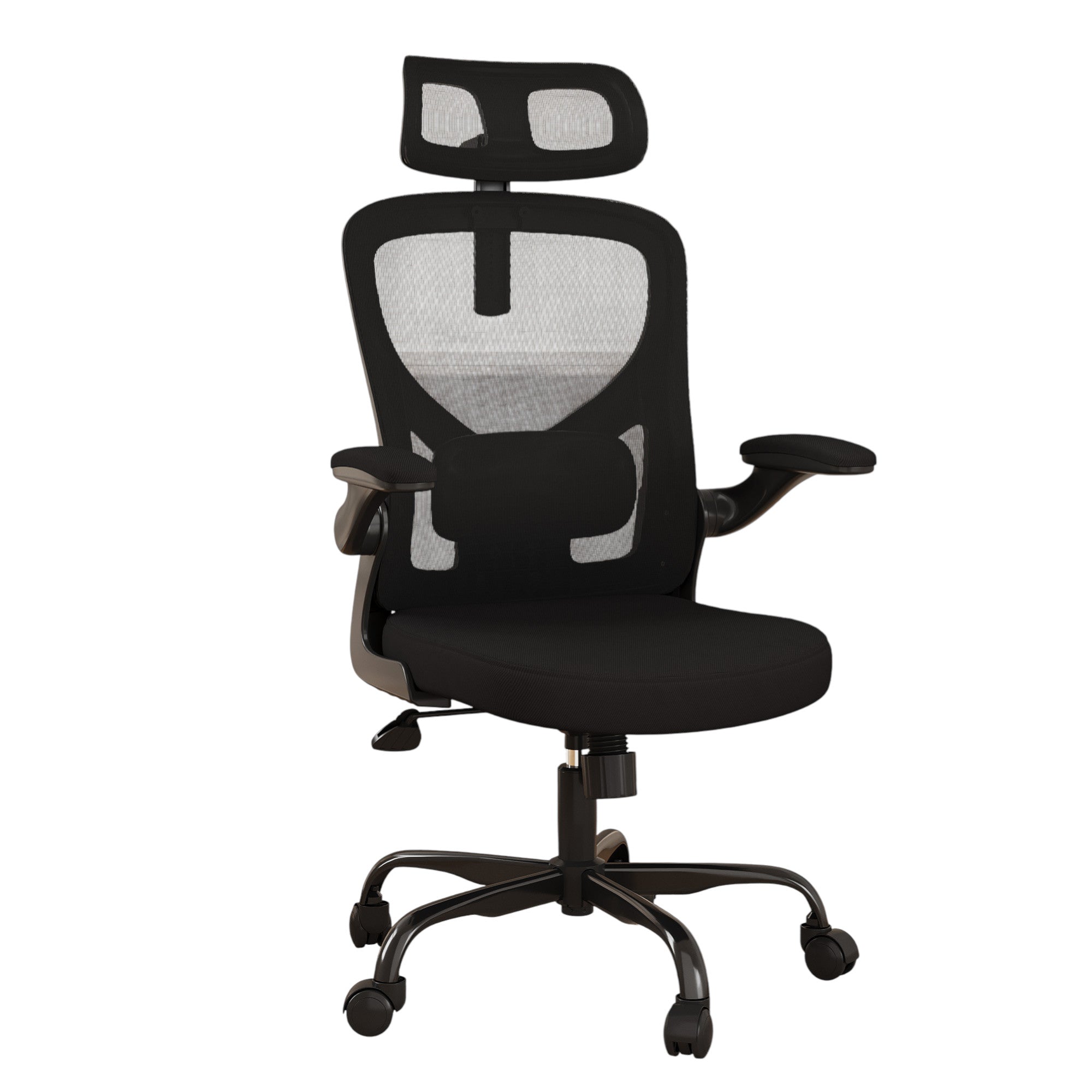 Black Adjustable Height Swivel Rolling Office Chair