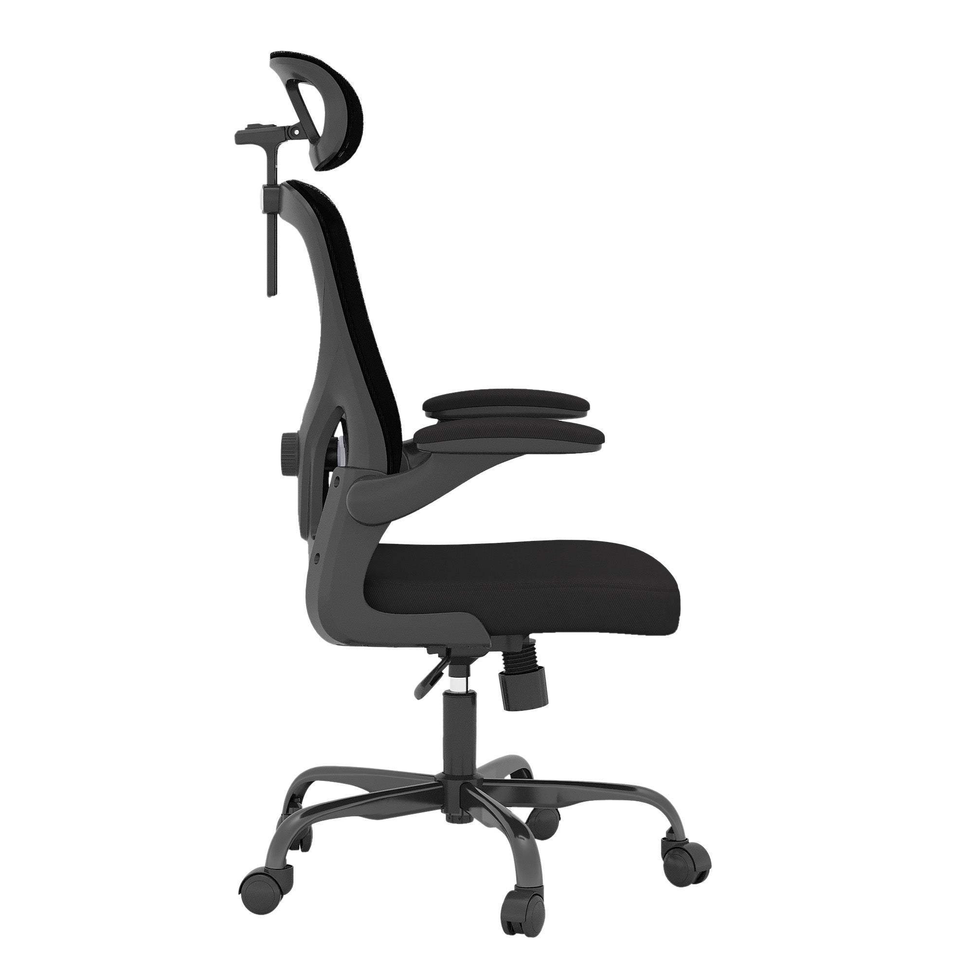Black Adjustable Height Swivel Rolling Office Chair