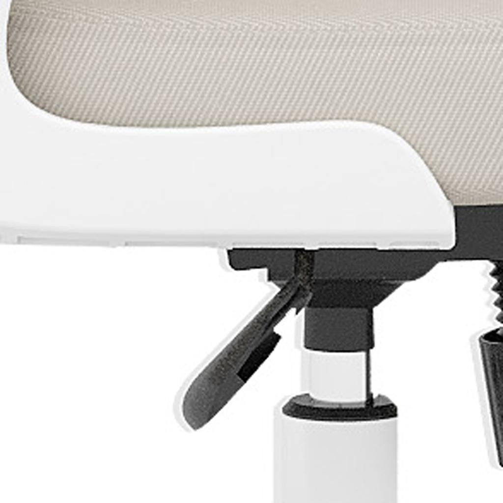 Beige White and Black Adjustable Height Swivel Rolling Office Chair