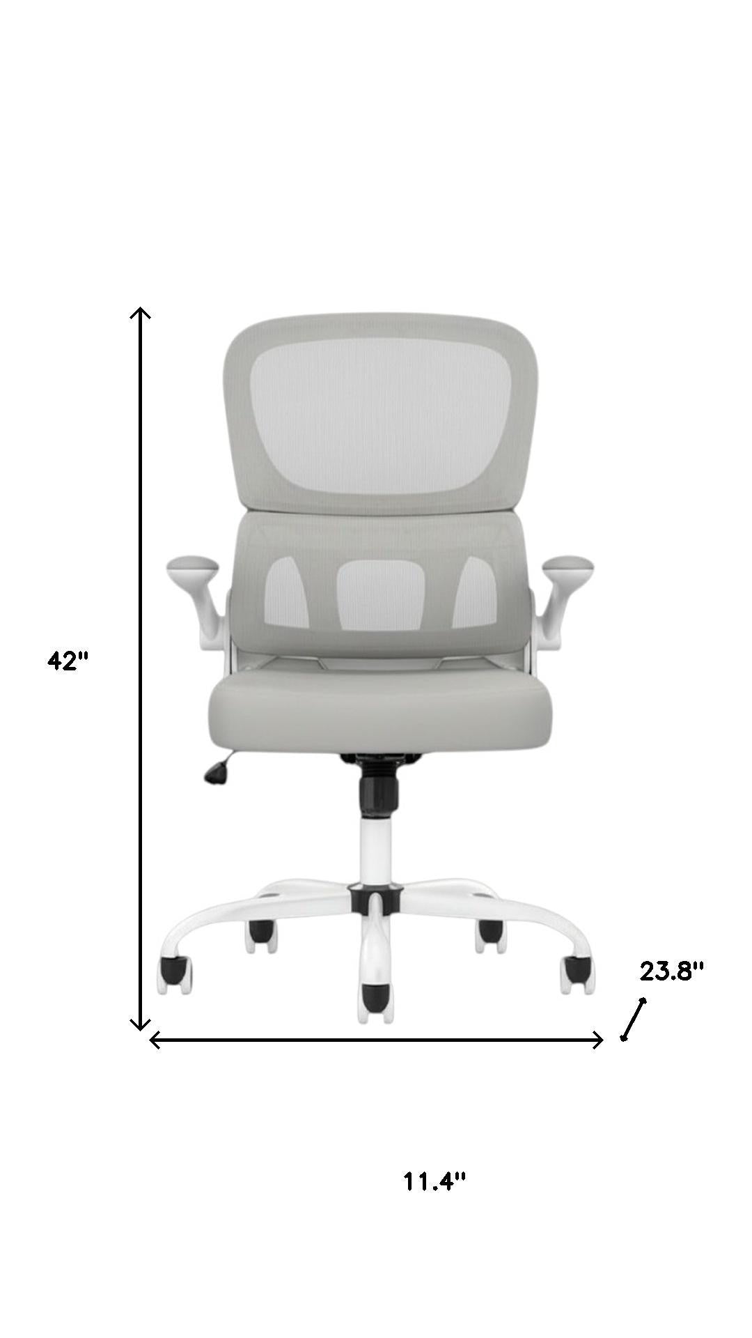 Gray Adjustable Height Swivel Rolling Gaming Chair