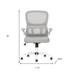 White Adjustable Height Swivel Rolling Gaming Chair
