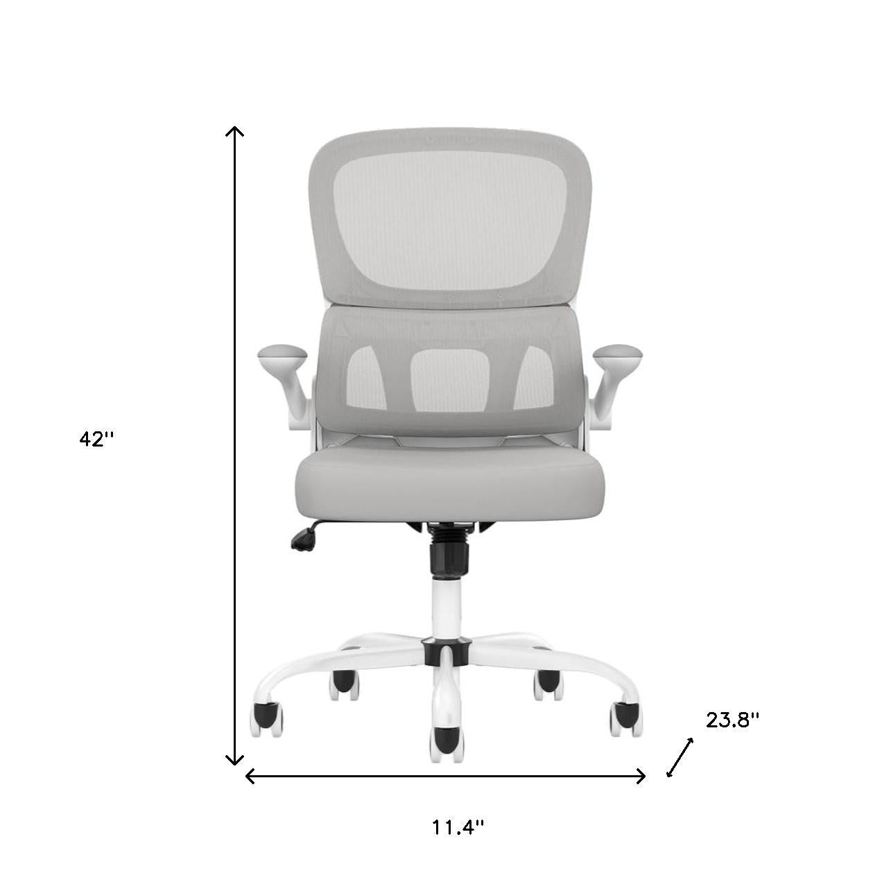 White Adjustable Height Swivel Rolling Gaming Chair