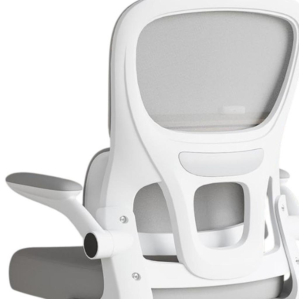 White Adjustable Height Swivel Rolling Gaming Chair