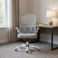 White Adjustable Height Swivel Rolling Gaming Chair