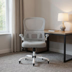 White Adjustable Height Swivel Rolling Gaming Chair