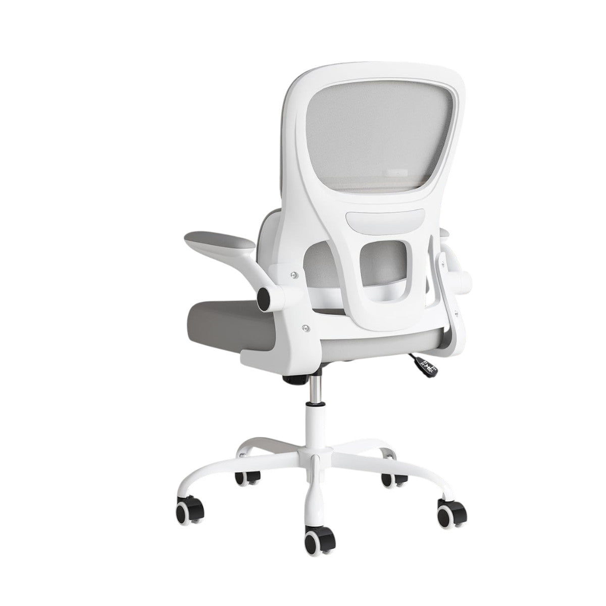 White Adjustable Height Swivel Rolling Gaming Chair