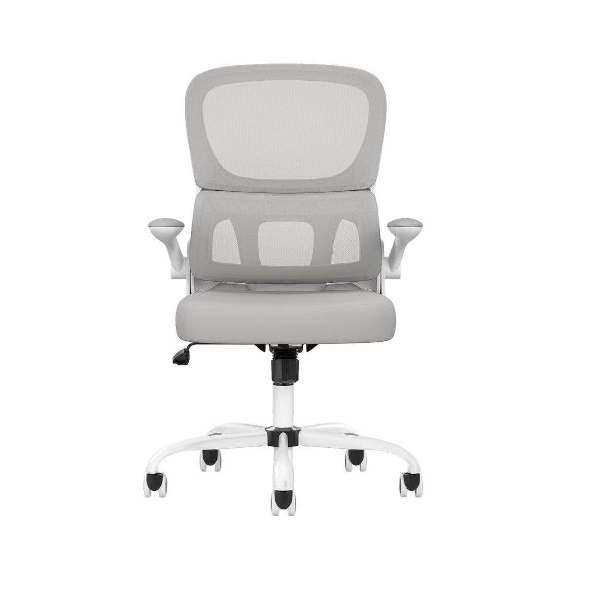 White Adjustable Height Swivel Rolling Gaming Chair
