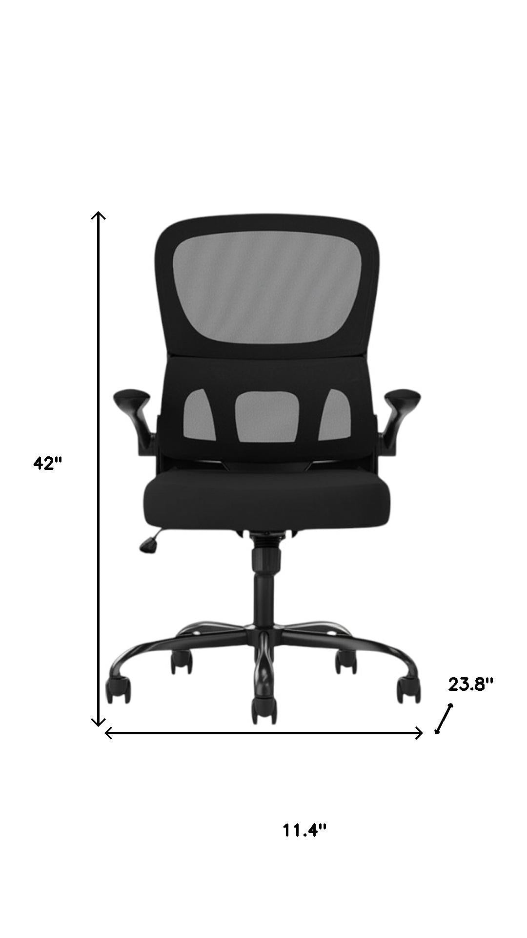 Black Adjustable Height Swivel Rolling Office Chair
