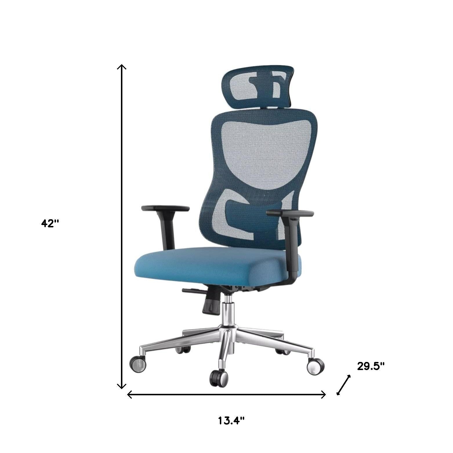 Black and Silver Adjustable Height Swivel Rolling Office Chair