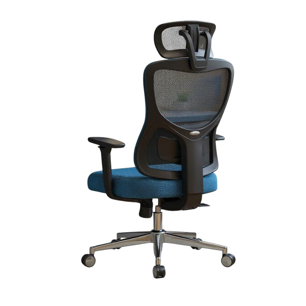 Black and Silver Adjustable Height Swivel Rolling Office Chair