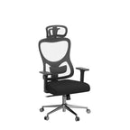 Black and Silver Adjustable Height Swivel Rolling Office Chair