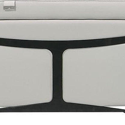 Light Gray Italian Leather Power Reclining U Shaped Eight Piece Corner Sectional With Console