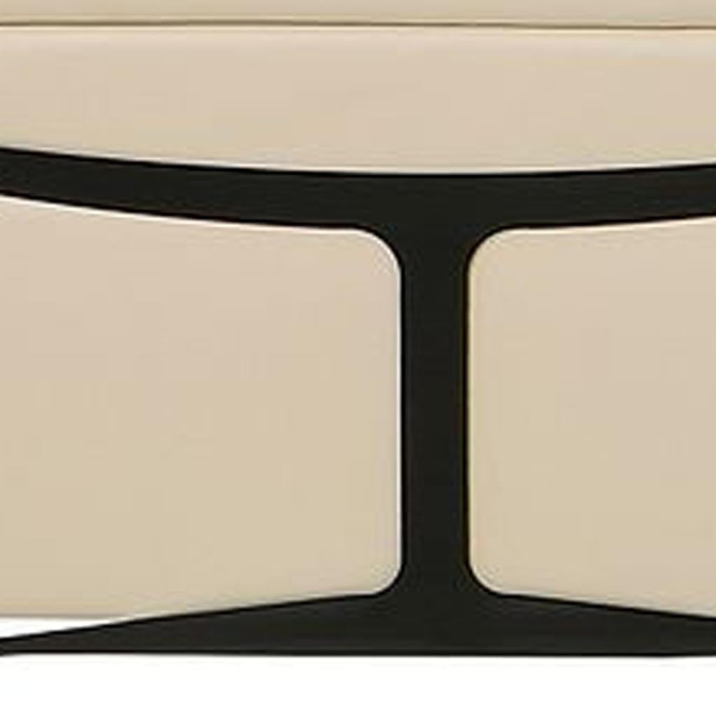 Beige Italian Leather Power Reclining U Shaped Ten Piece Corner Sectional With Console